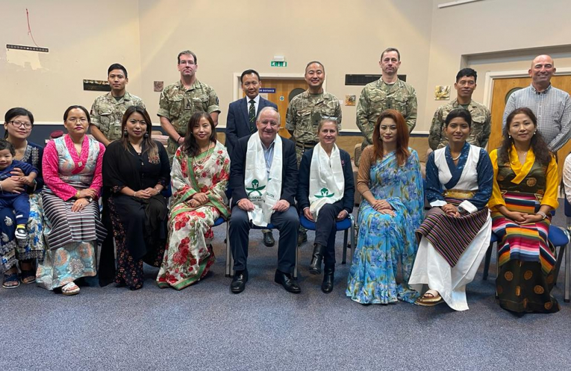 Laurence with members of Nepalese community 