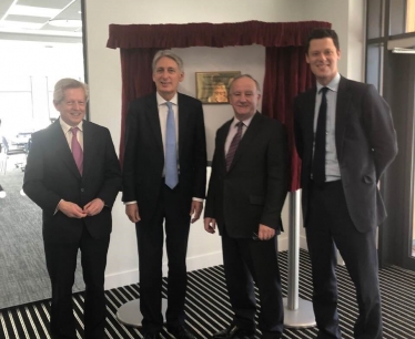 Welcoming the Chancellor of the Exchequer to the Oxstalls Campus, Longlevens as he opens the business hub at the university.